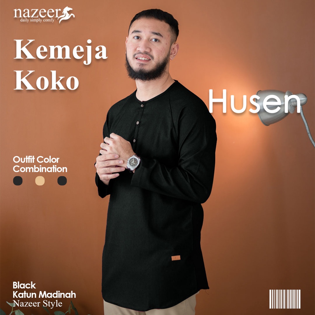 NAZEER Koko Pria Basic Simpel Elegan Lengan Panjang HUSEN