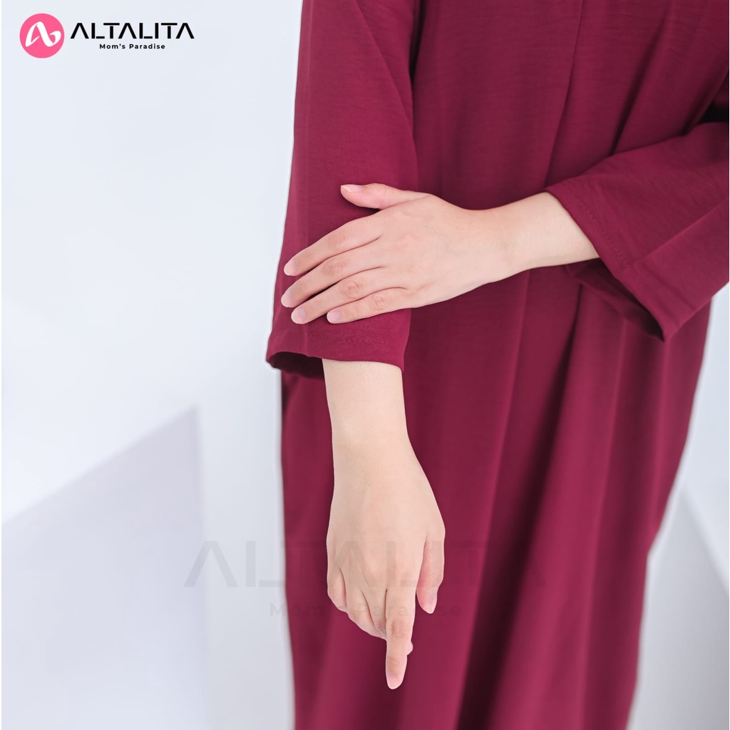 Altalita - Daster Gamis Kekinian Busui Cringcle Airflow Panjang Lengan 3/4 Semata Kaki Jumbo LD 120