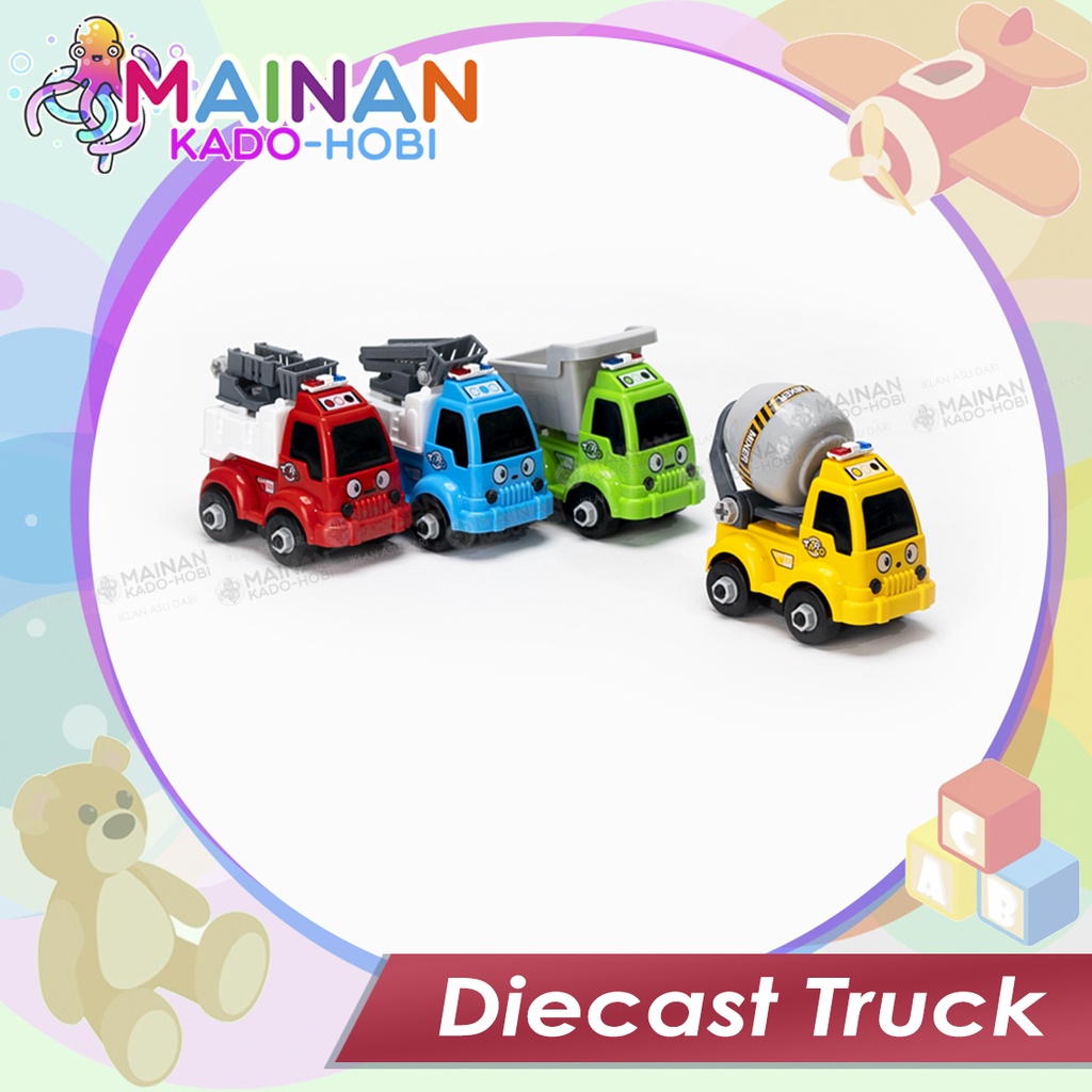 KADO ULANG TAHUN SET MAINAN DIY ANAK LAKI DIECAST CAR MOBIL KONSTRUKSI