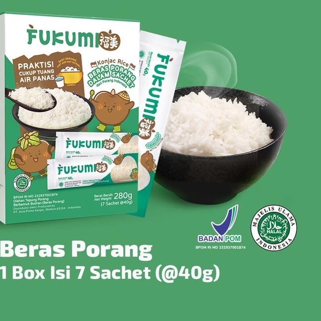 

➶ FUKUMI Beras Porang Box sachet 280gr, beras shirataki, konjac rice, beras diet ☏