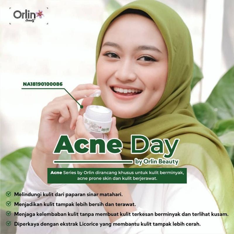 Day Cream Acne Orlin Beauty/Krim Siang JERAWAT ACNE SERIES Orlin/BPOM/Perawatan Wajah Berjerawat