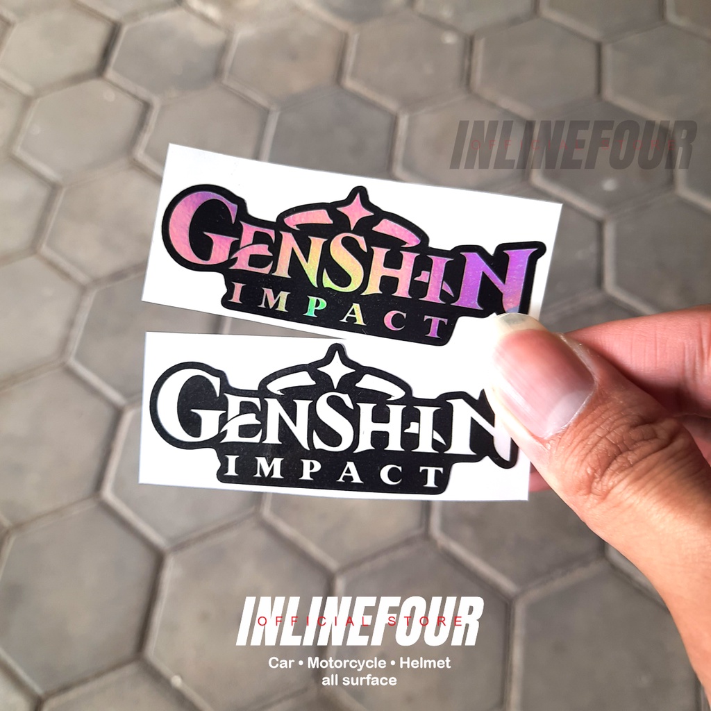 

Stiker Genshin Impact - Sticker Anime Hologram Logo Genhsin Impac Wibu Jepang Untuk Laptop Case Hp Koper Helm