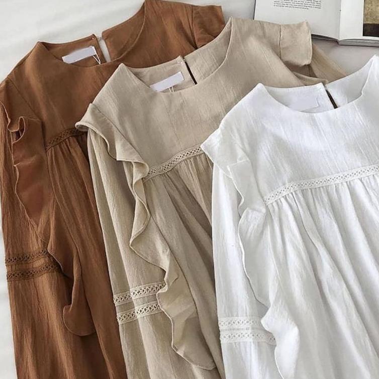 HARGA BERSAHABAT BLOUSE KOREA SAKA BLOUSE ATASAN WANITA KOREAN STYLE BLOUSE BEST SELLER