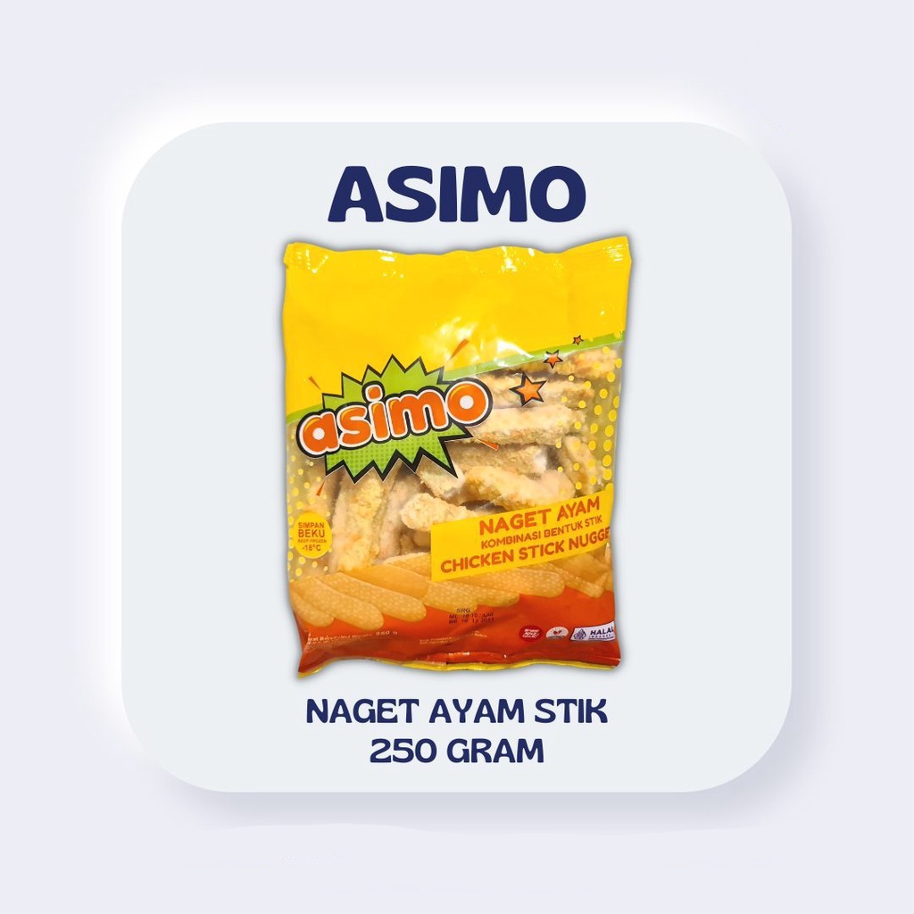 

ADDRIELLA Asimo Nugget Ayam Stik 250gr | Asimo/Frozenfood/Frozenfood Murah