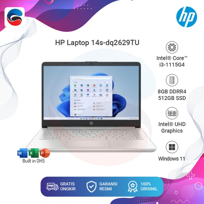 HP Laptop 14s DQ2629TU Intel Core i3 8GB 512GB Win 11 [7C7X1PA]
