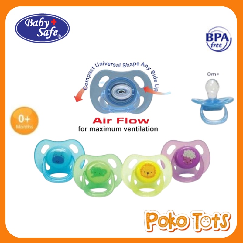 Baby Safe Air Flow Pacifier with Case Silicone Soothers Isi 1pcs Empeng Bayi