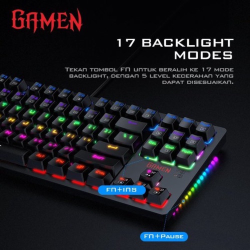 KEYBOARD GAMING MECHANICAL GAMEN TITAN II WIRED KEYBOARD GAMING PLUGGABLE SWITCH BLUE GAME RGB