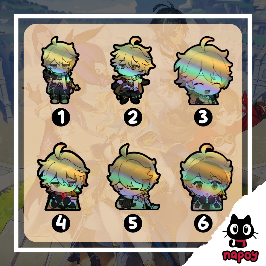 

Sticker Hologram Game Anime Aether Genshin Impact