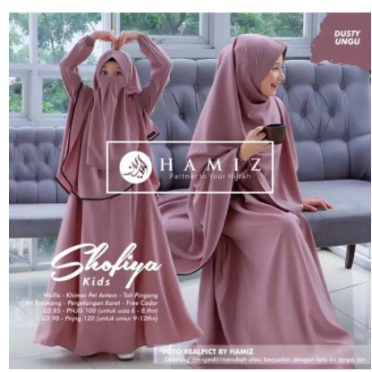 GAMIS ANAK PEREMPUAN SYARI REMAJA 6-12 THN BAJU MUSLIM SHOFIYA TERBARU - XL, Putih