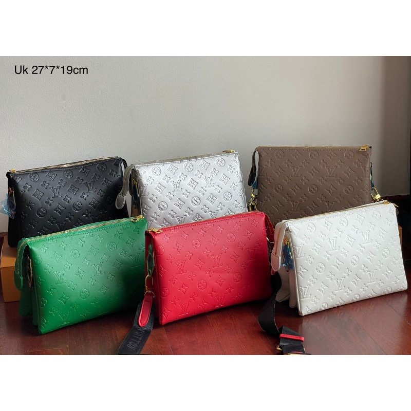 tas fashion LV coussin embos slingbag dan shoulder bag, LV clutch , handbag 3ruang,LV selempang embos free box