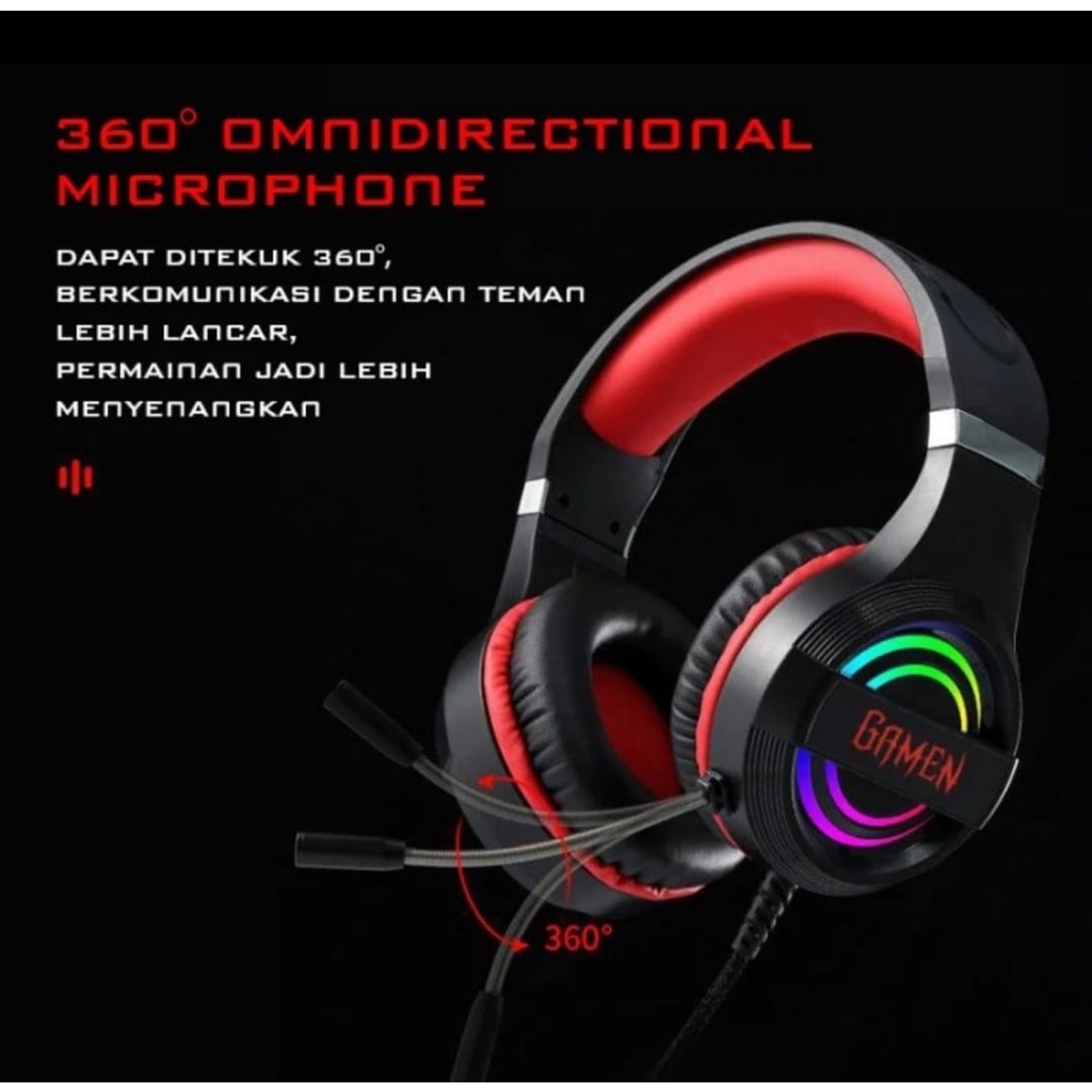 headset Gaming RGB Lighting Effects Anti-Violence GH1100 PRO