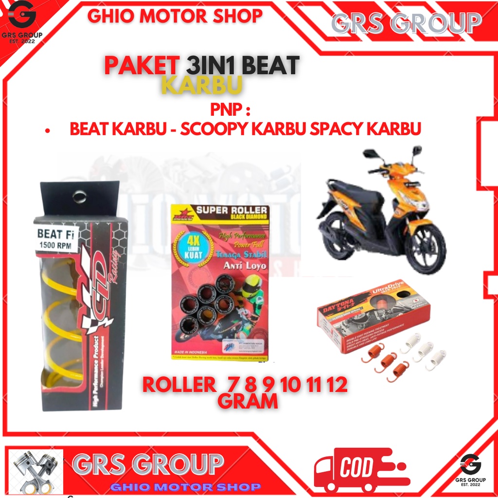 Promo Paket CVT 3IN1 Beat Karbu scoopy karbu Spacy karbu Upgrdade cvt Beat karbu Per cvt beat karbu roller racing beat karbu Per senri beat karbu Paket kirian standar beat karbu standar kirian beat karbu scoopy karbu ghio motor shop