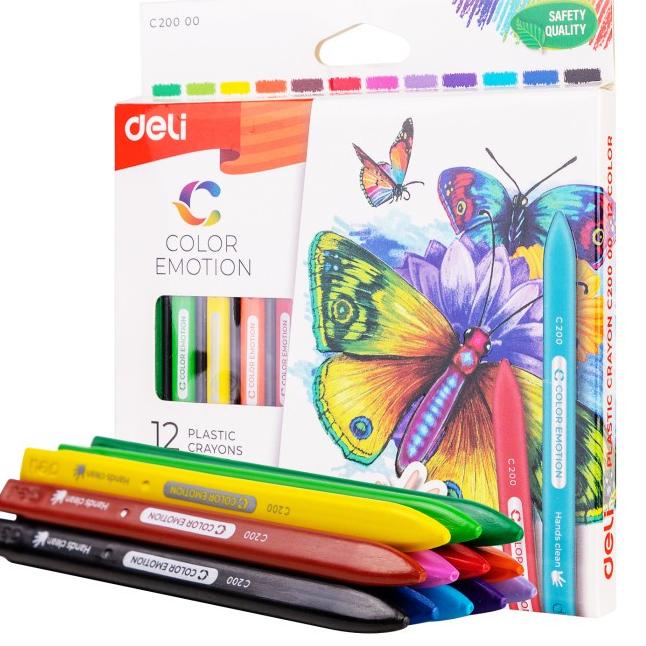 

Murmer Crayon Plastik DELI Color Emotion 12 Warna - EC20000