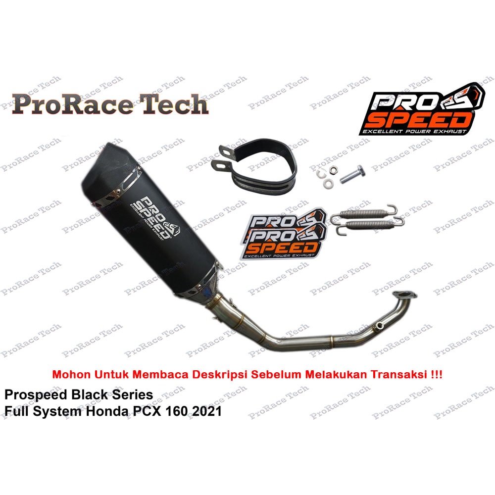 Knalpot Prospeed Black CNC PCX 160 2021 Fullsystem