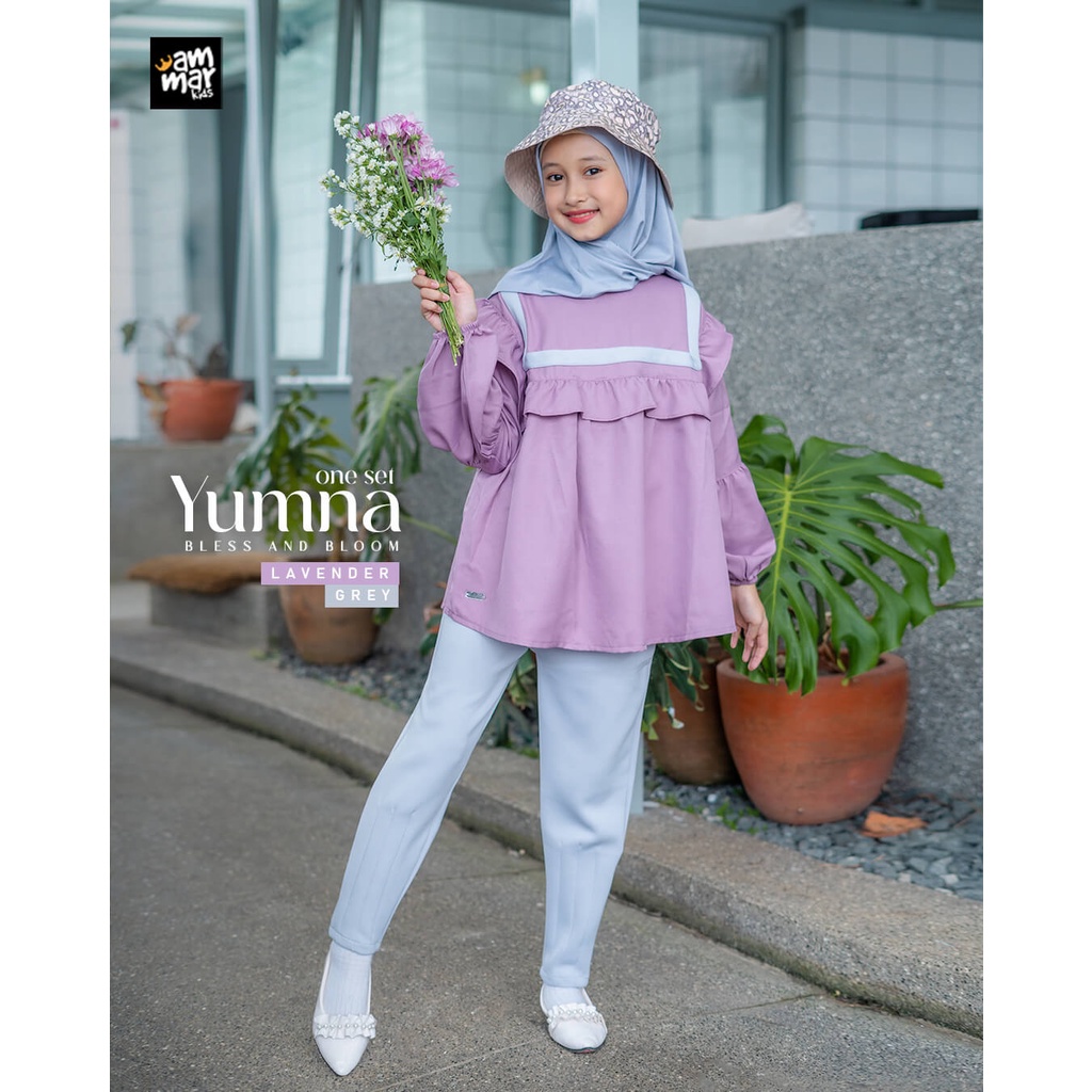 Setelan Baju Muslim Anak Perempuan Umur 3 4 5 6 7 8 9 10 11 12 Tahun Model Terbaru Lebaran Yumna One Set