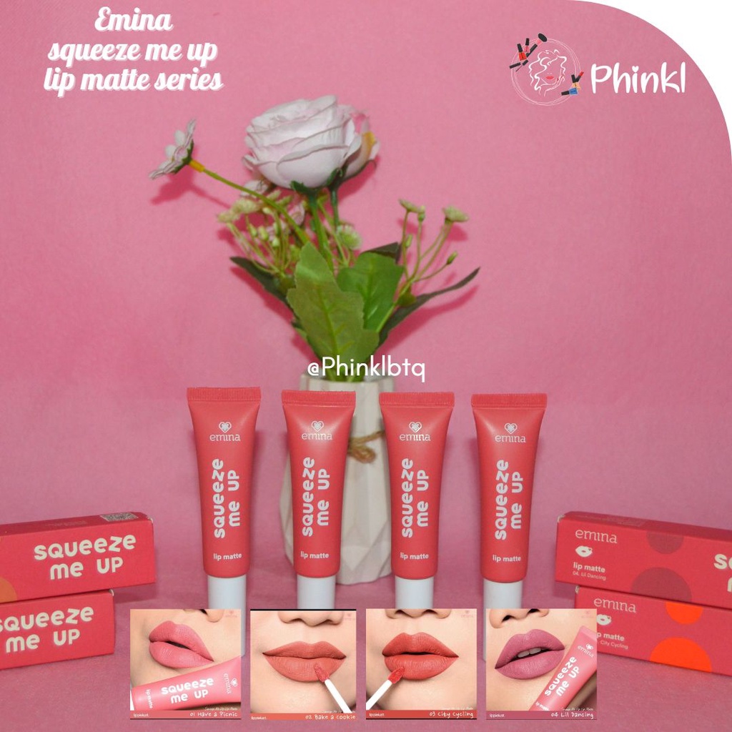 `ღ´ PHINKL `ღ´ ╰☆☆ 𝔢мιℕά ☆☆╮Emina Squeeze Me Up Lip Matte lipstick unik untuk remaja lembut tidak bikin bibir kering