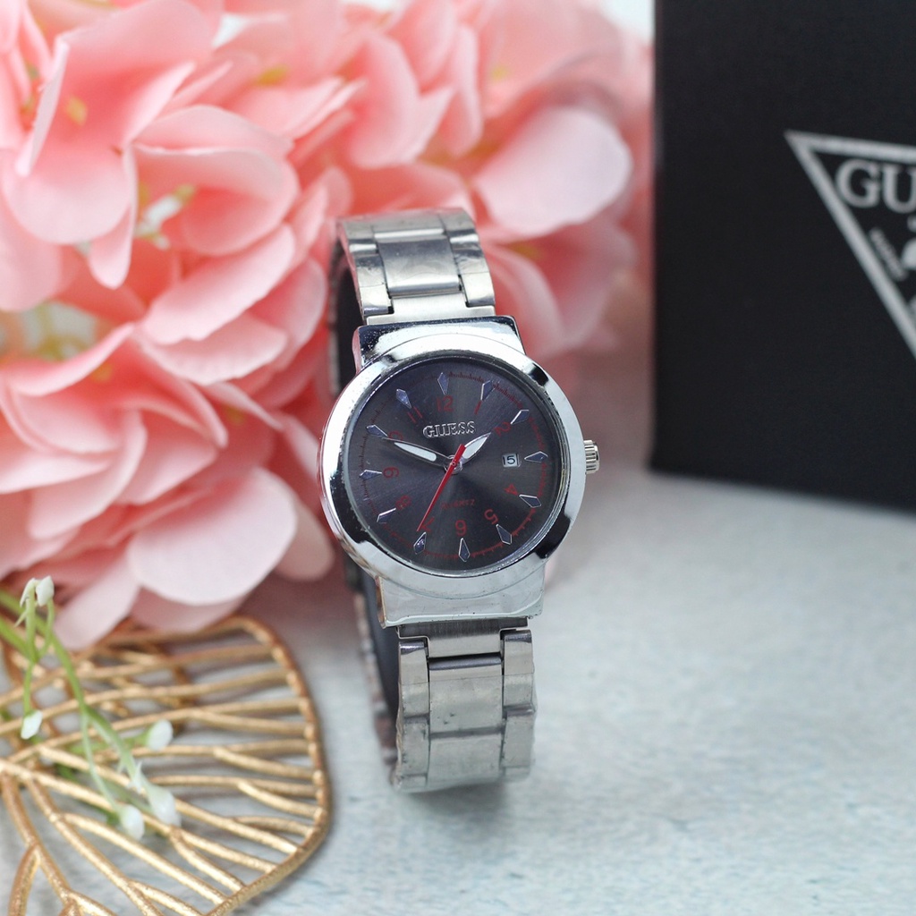 BEST SELLER JAM TANGAN WANITA GUESS X30 TALI RANTAI TANGGAL AKTIF DM 3.0CM FREE BOX &amp; BATERAI || JAM TANGAN FASHION WANITA JAM TANGAN CEWEK MURAH
