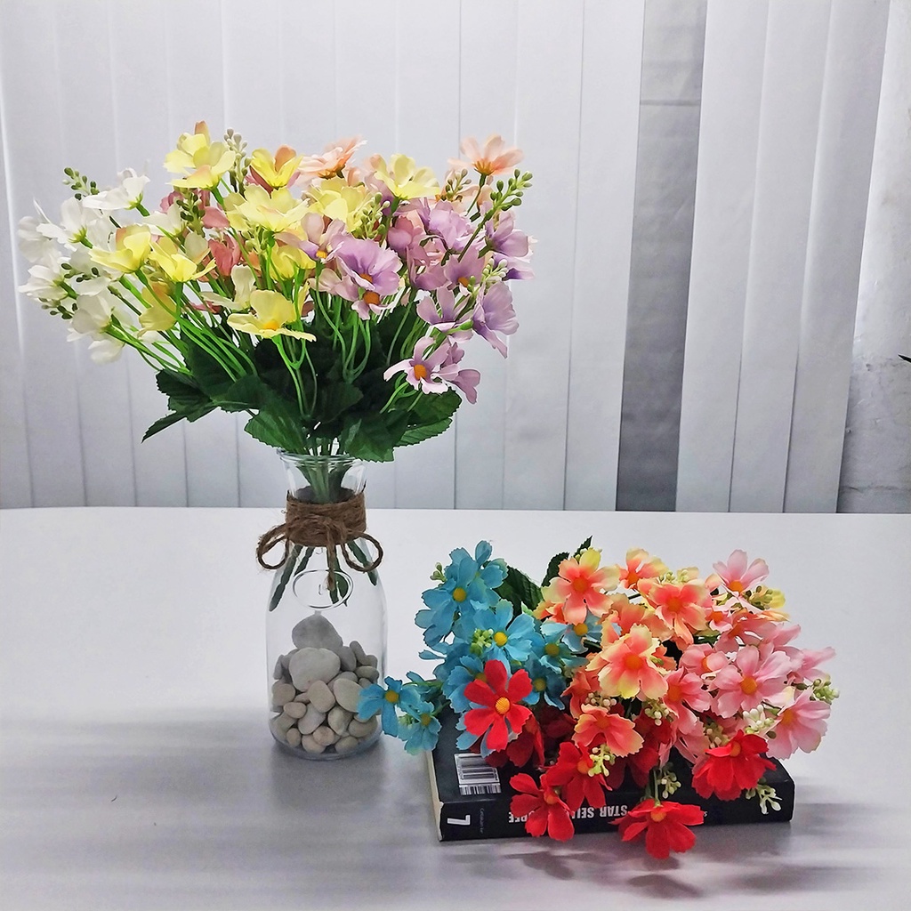 Bunga Hias Plastik Tangkai Buket Bunga Tanaman Palsu Artifical Flower Sintetis Palsu Hiasan Dekorasi Pelaminan Cantik Azgalery PBP109