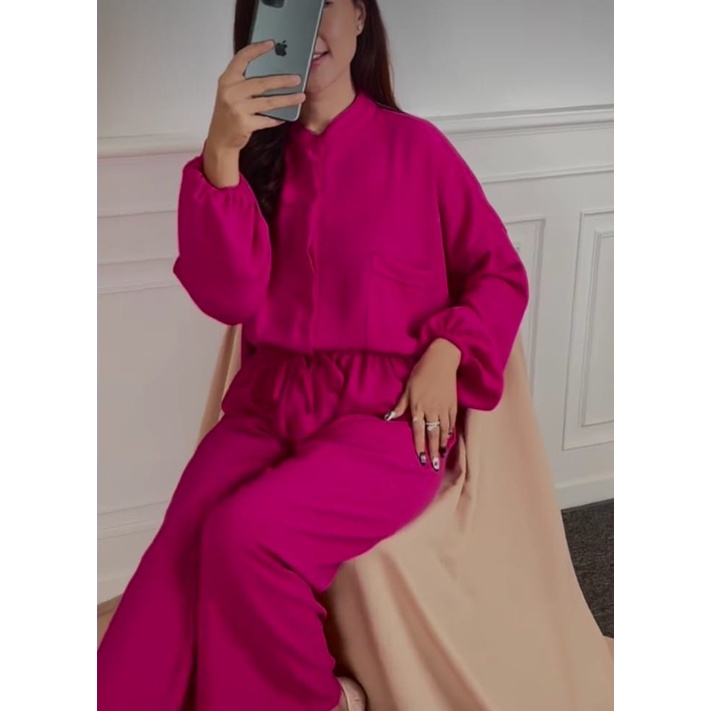 QR - ZEC VANIA Set Krinkel Terbaru / One Set Camelia CRINCLE / Setcel Kerah Shanghai / Setelan Wanit