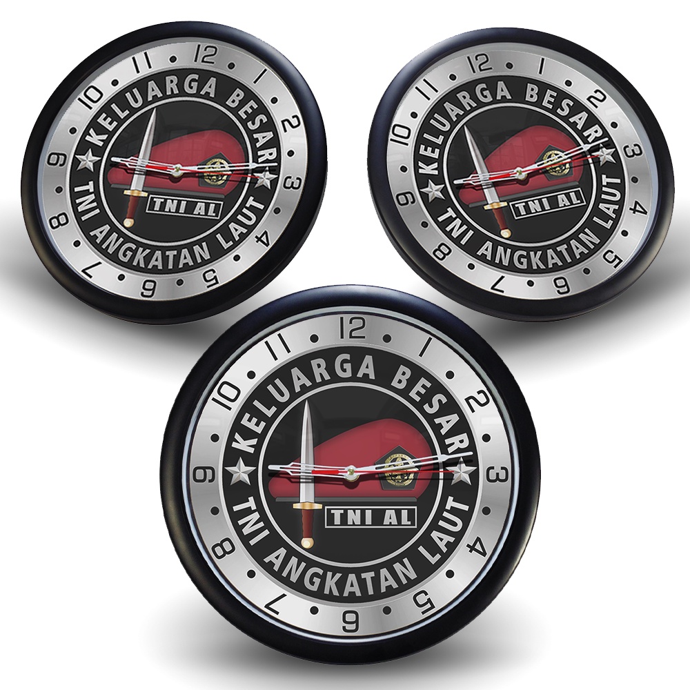 (Exclusive) Jam Dinding KELUARGA BESAR KOPASKA ANGKATAN LAUT {3 Motif} Sliver