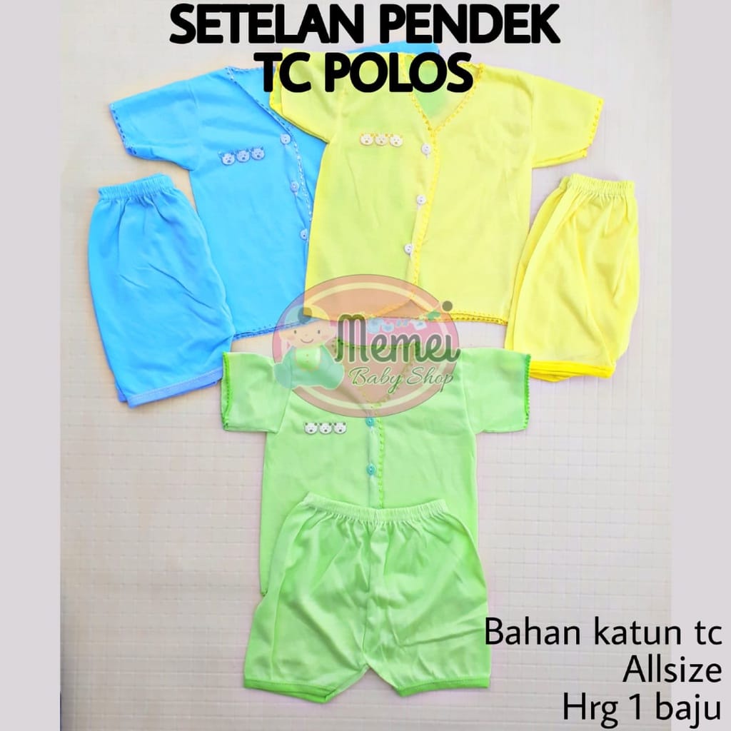 1 LUSIN (12 set) Setelan bayi kutung POLOS harga grosir