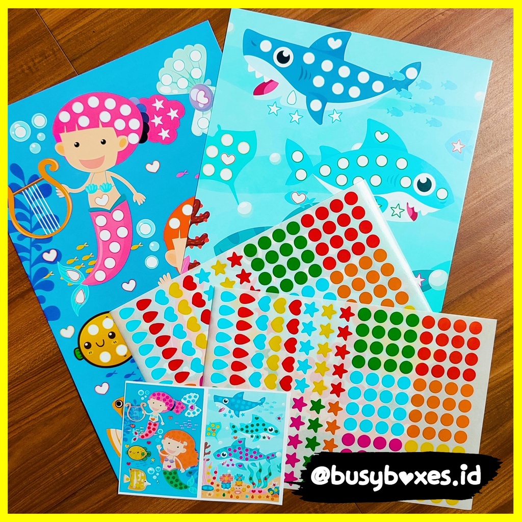 [busyboxes.id] Mainan Edukasi anak 3 tahun aktivitas menempel sticker rainbow seri mermaid