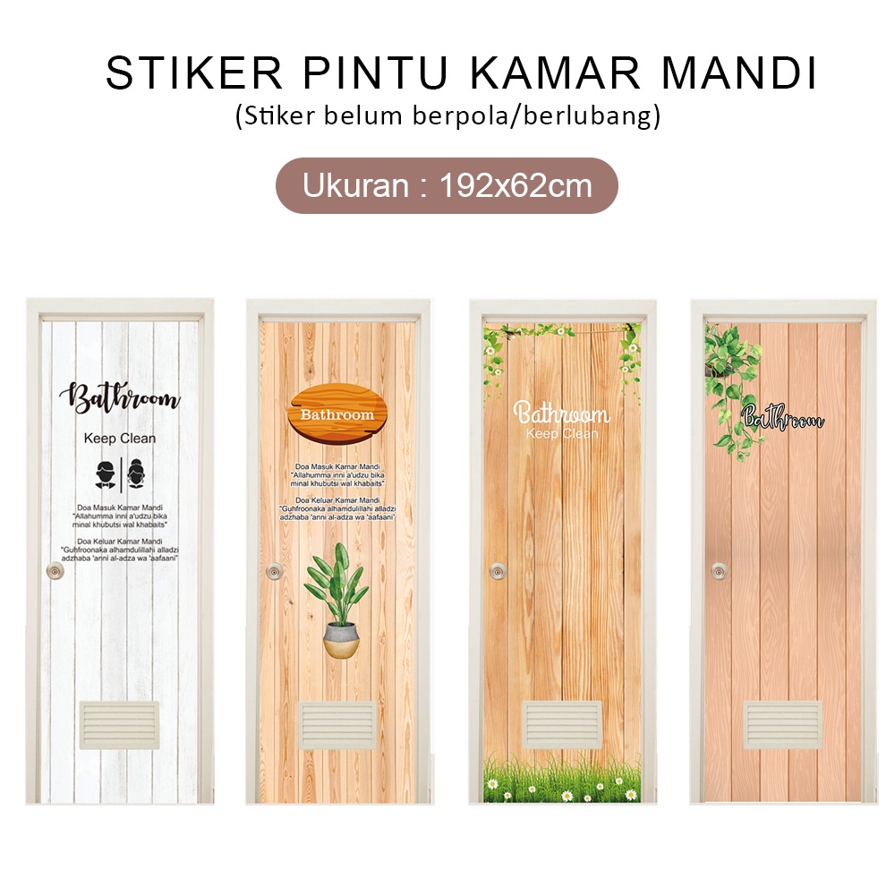 sticker pintu kamar mandi wallpaper pintu kamar mandi toilet motif kayu