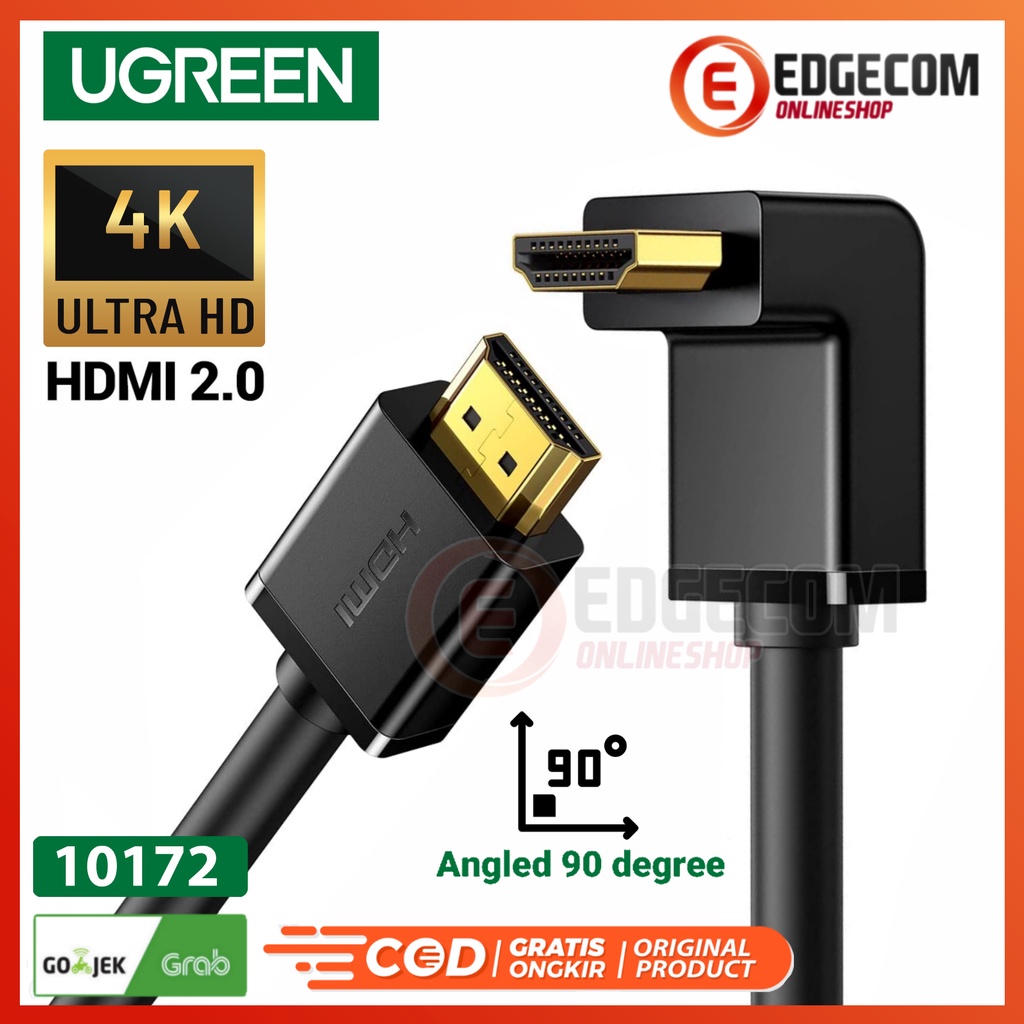 UGREEN Kabel HDMI V2.0 Siku Right Angle 90 Derajat male to male