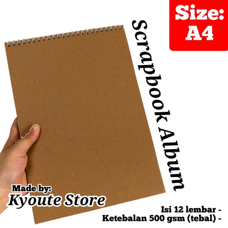 

Tk1- Scrapbook Album Book Tebal Size A4 Kyoute - Buku Kegiatan Journal Diy Vintage Klasik 500 Gsm