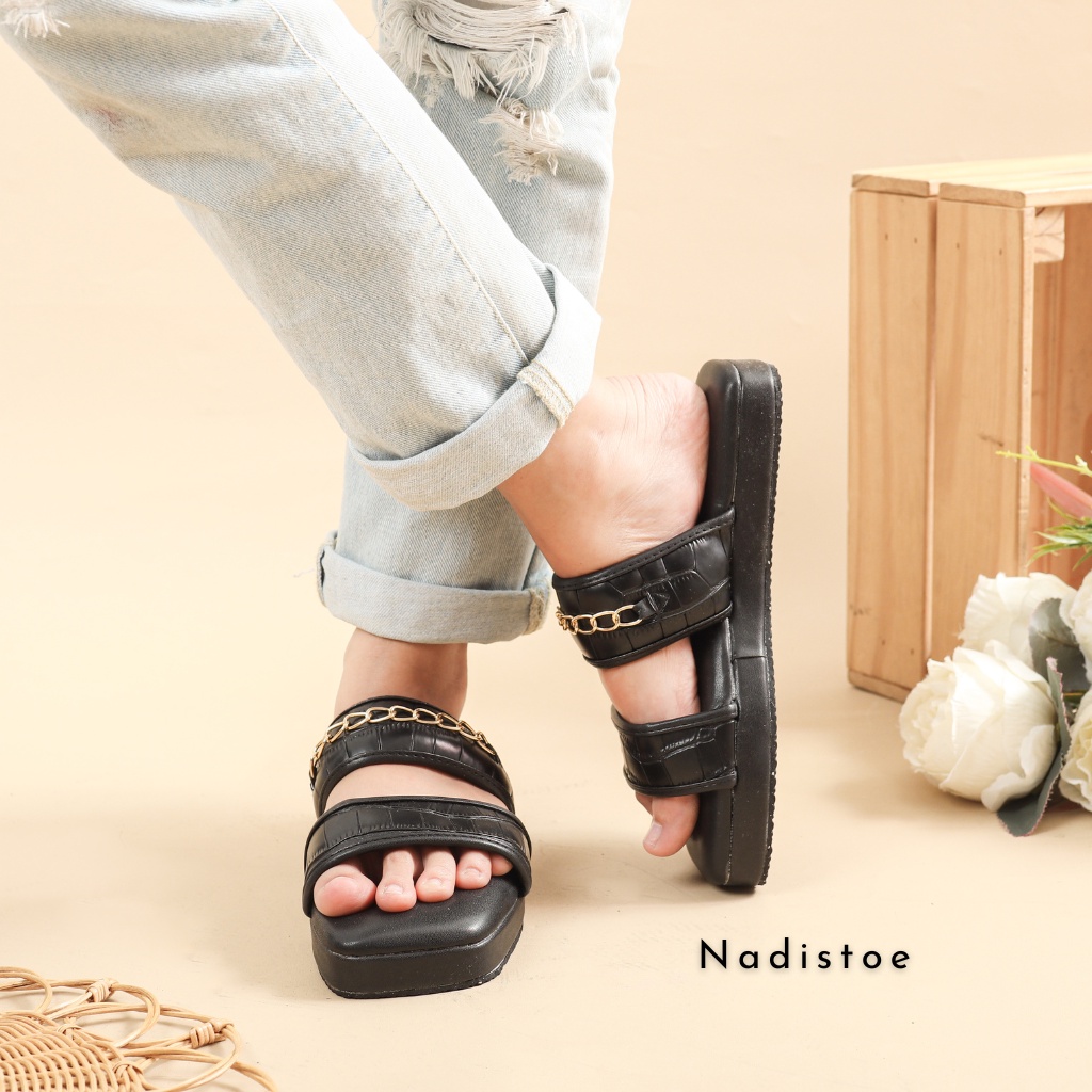 Sandal Wanita Sandals Platform Wedges Wanita Laura Korea Sendal Kasual Terbaru