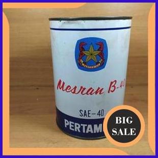 last stok Oli kaleng MESRAN isi dan segel oli kaleng lawas oli kolektor Mesran lawas 140ZZ3