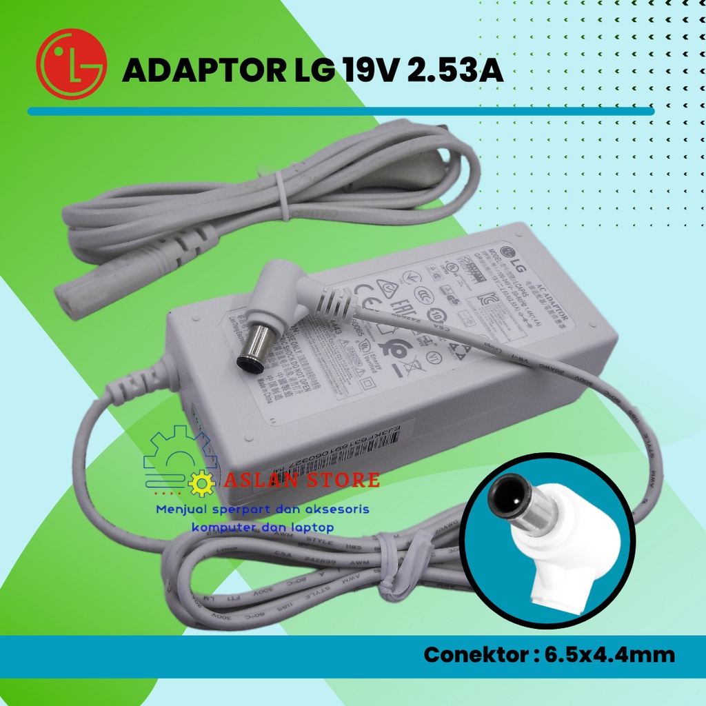 Adaptor Charger LG 19V 2.53A LCAP45 ADS-16FSG-19 LED TV Samsung UA32J4003AR UA32J4003D A4819N_FDY