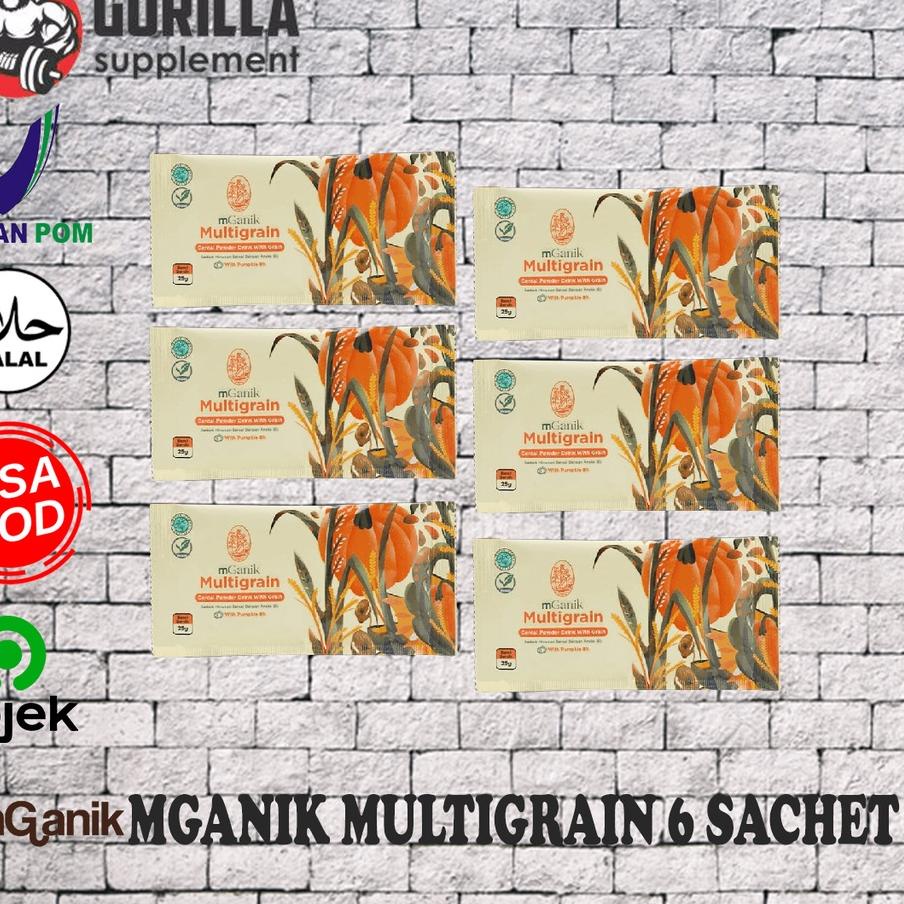 

✱ Mganik Multigrain 1 Box 6 sachet 150 Gram gr M ganik Multi Grain ☛