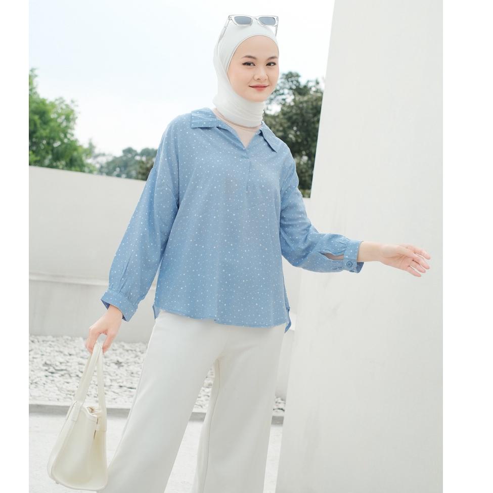 TERBARU Mayoutfit Breyka Blouse | Atasan Kemeja Wanita Rayon Polka
