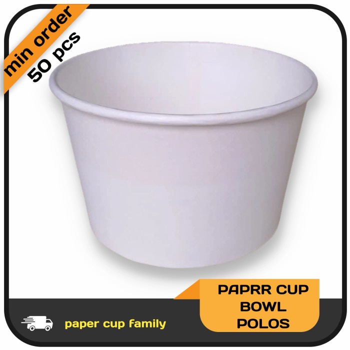 [Mangkok] Paper Bowl Polos Mangkok Kertas Tahan Panas [Stok]