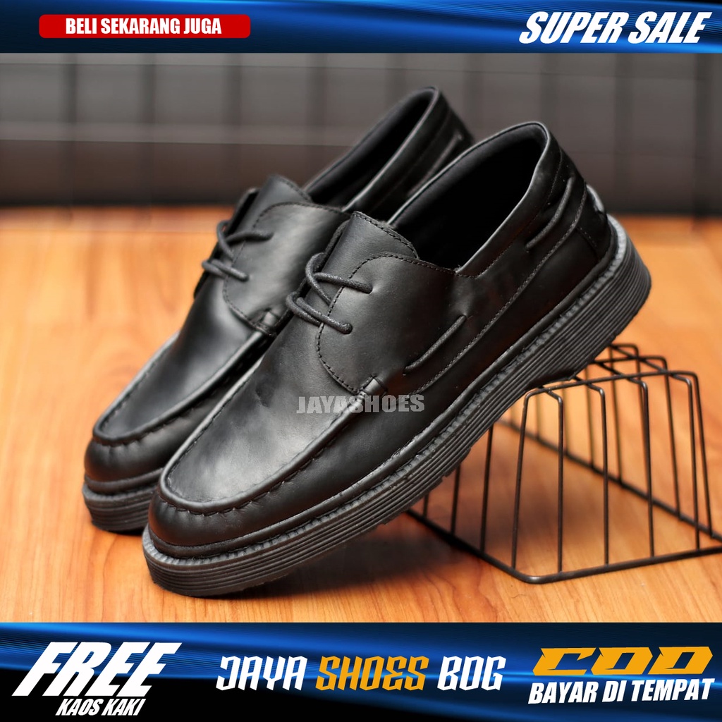 MARTINS Sepatu Formal Pantofel Pria Hitam Kulit Asli Original