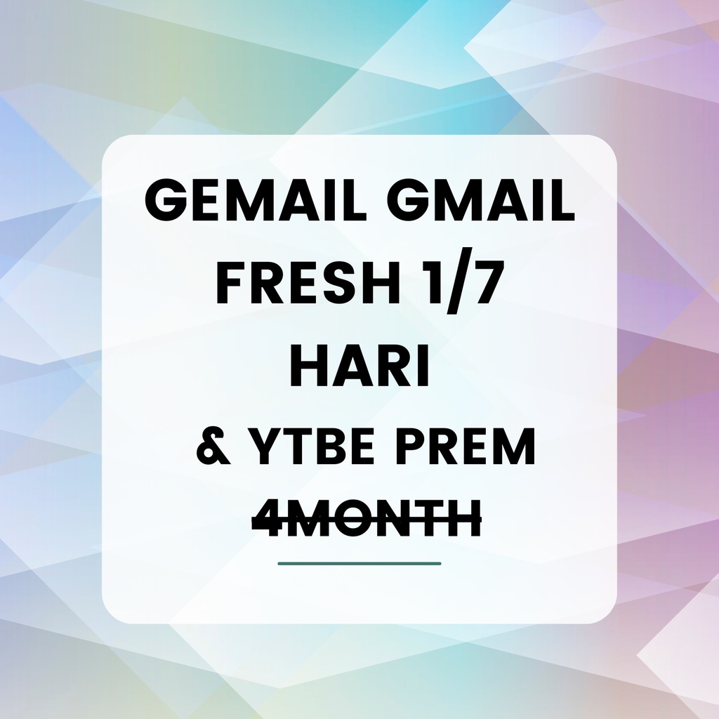 GEMAIL GMAIL FRESH SUDAH VERIF MANUAL