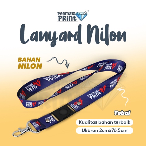 

Lanyard SABLON Nilon 2 cm / Tali ID Card Nilon Sablon 2 cm Custom suka suka