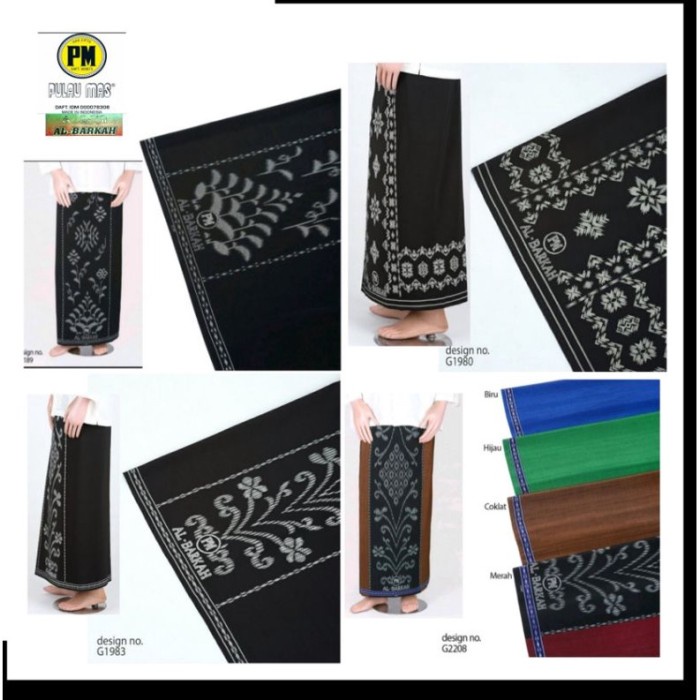 Sarung Samarinda Polos Hitam Pria Dewasa Muslim Al Barkah Pulau Mas ju