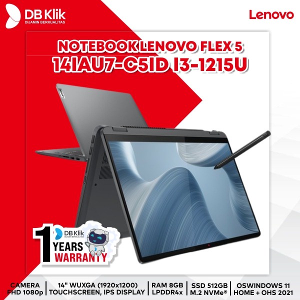 Notebook LENOVO Flex 5 14IAU7-C5ID i3-1215U 8G 512GB W11+OHS 14&quot; Touch