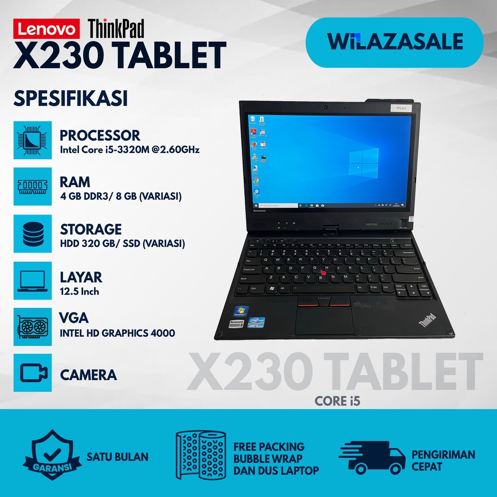 Laptop Bekas Lenovo Thinkpad X220 Tablet & X230 Tablet Core i5