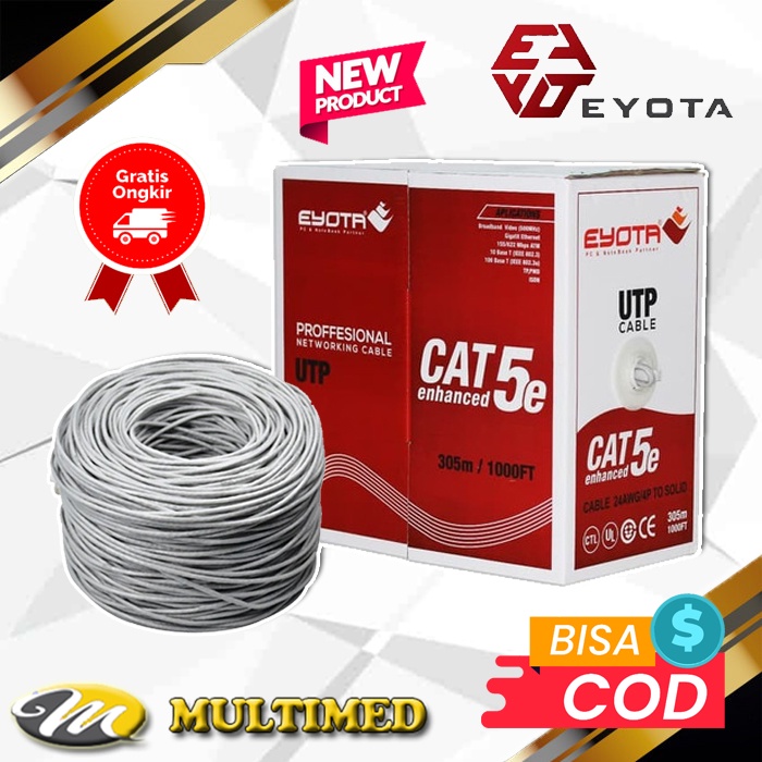 Kabel LAN Internet UTP CAT 5E 1 Roll 305 METER - untuk indoor