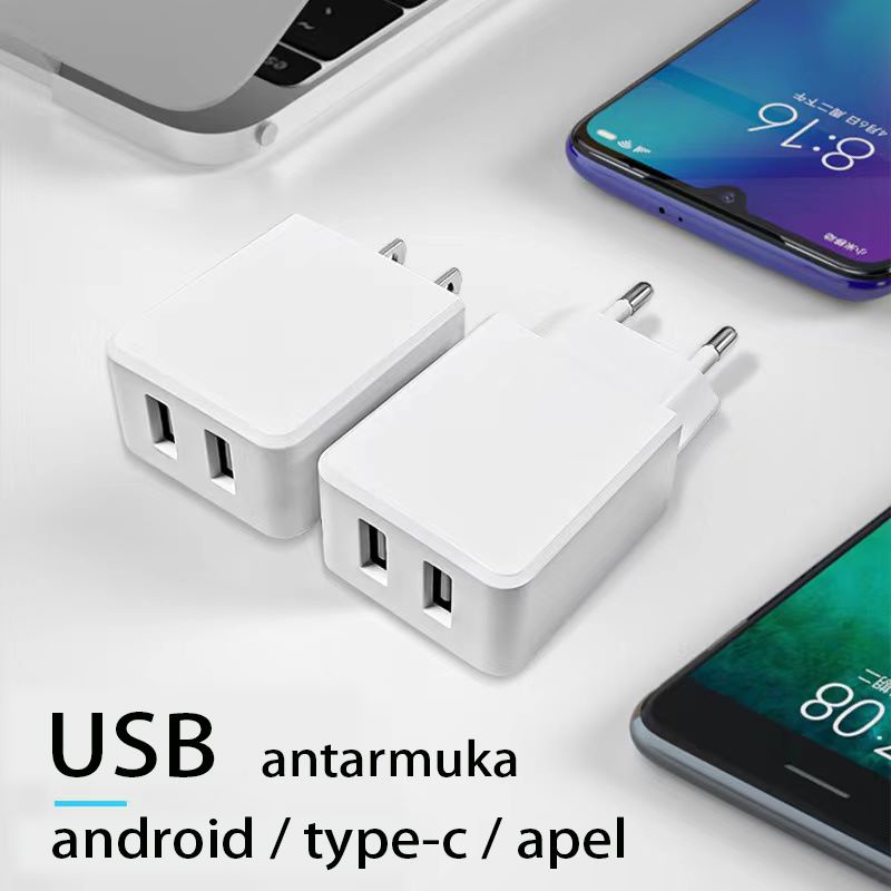 Gotama Fast Charging 2 Port USB Charger Micro/Type-c/Iph USB Quick Charger Konveter Adapter Original