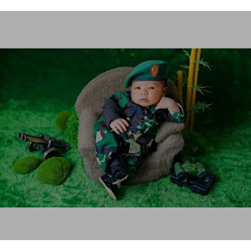 kostum tentara bayi Newborn auntuk properti foto Newborn baby props baju tentara bayi baju tentara a