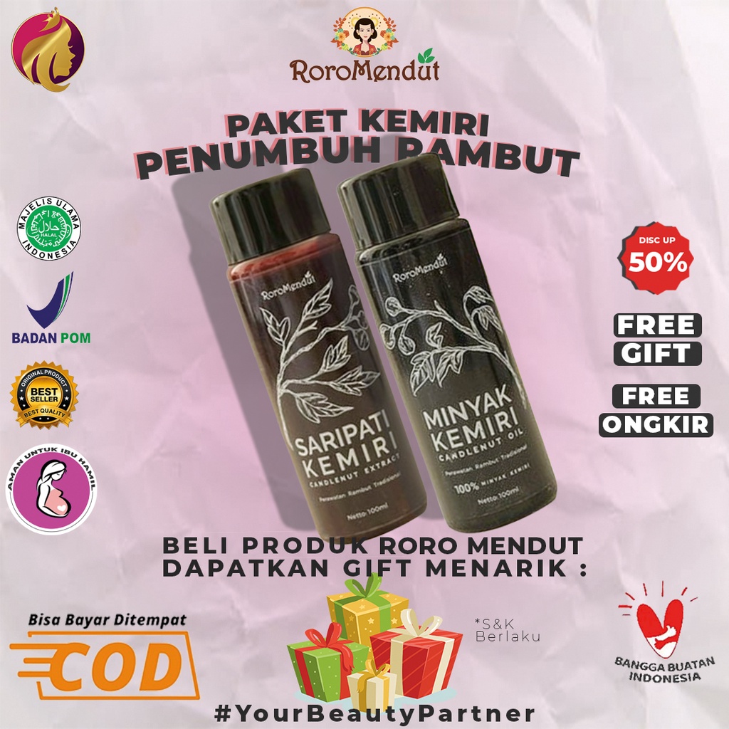 Roro Mendut Paket Kemiri - Minyak Kemiri dan Saripati Kemiri