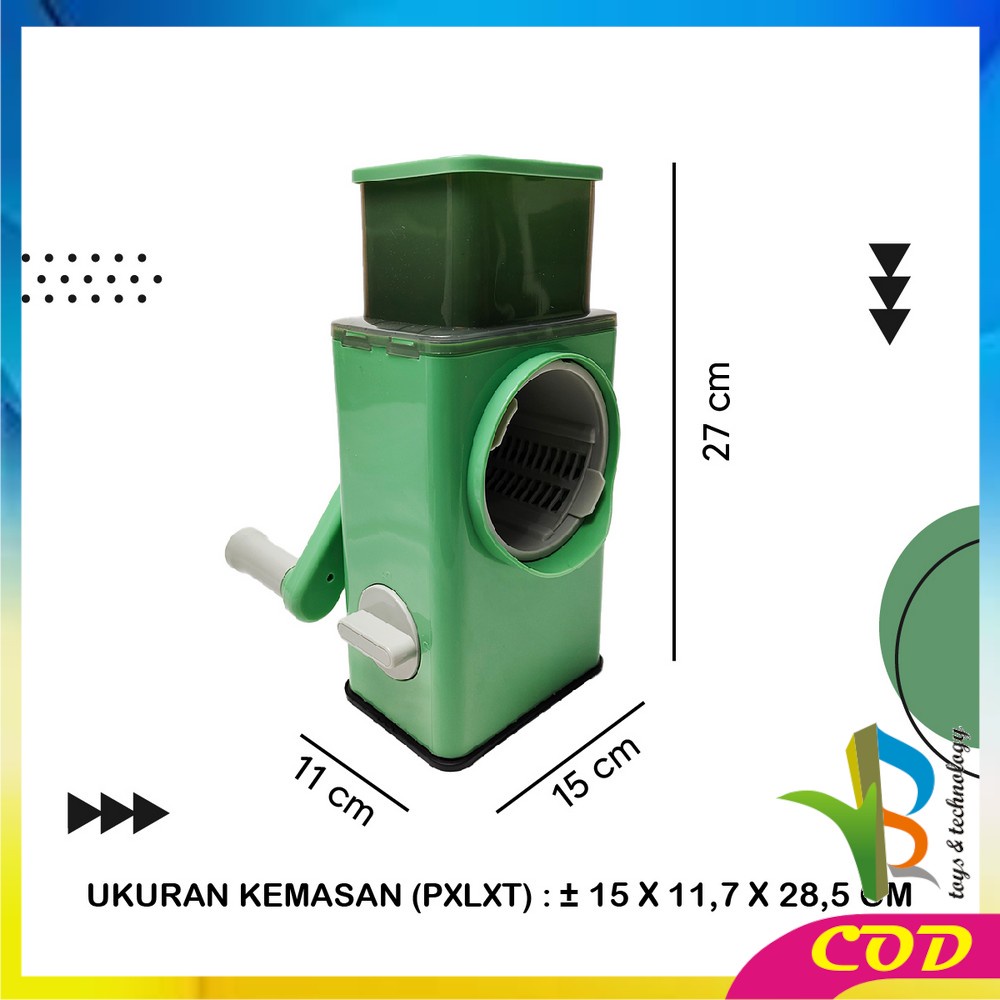 RB-C803 Alat Penggiling Sayur Multifungsi Vegetable Cutter Slicer Machine / Parutan Putar Alat Pemotong Sayuran dan Buah Praktis Serbaguna