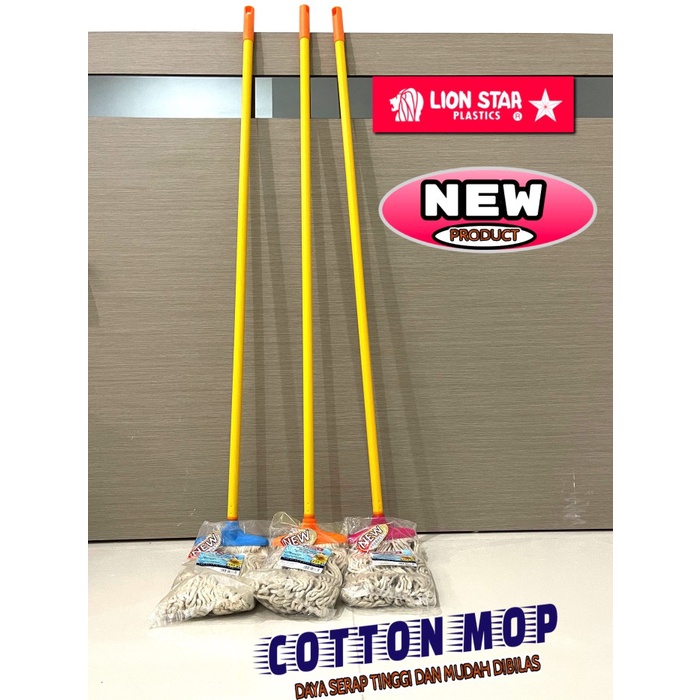 Alat Pel Lantai Livina Cotton Mop Oval Lion Star BM 39 Mop Pembersih Lantai Praktis Bisa COD Gratis 