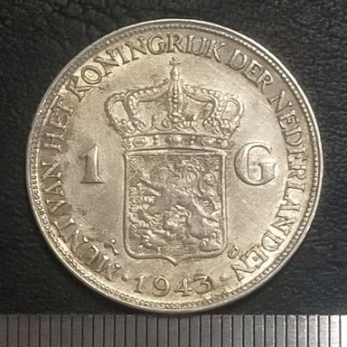 #9.WH. KOIN KUNO || KOIN PERAK || SILVER COIN WILHELMINA 1 G TAHUN 1943