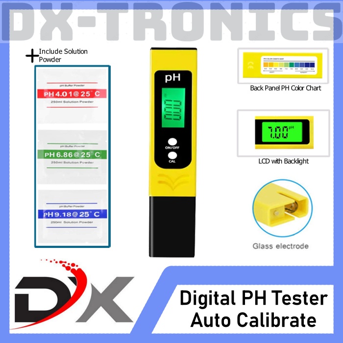 pH Meter Auto Calibrate with LED Backlight Alat Ukur Air Hidroponik