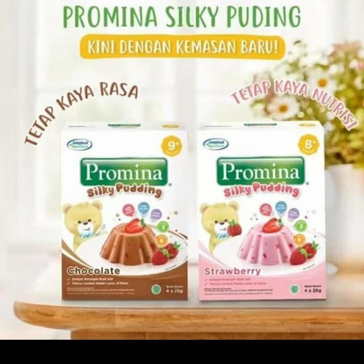 PROMINA SILKY PUDDING STRAWBERRY COKELAT BOX 100GR